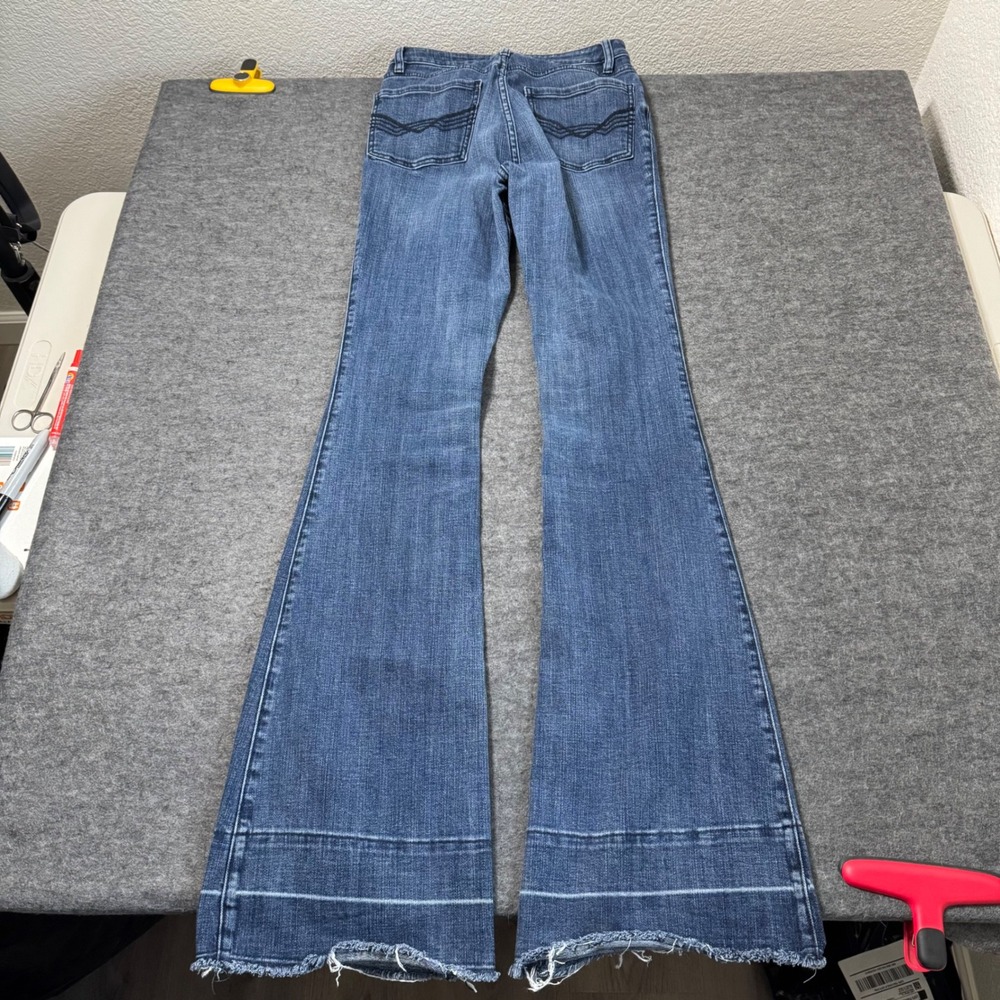 Idyllwind Miranda Lambert Womens Flare Jeans Blue Distressed Raw Hem 6W x 36L - Picture 6 of 13